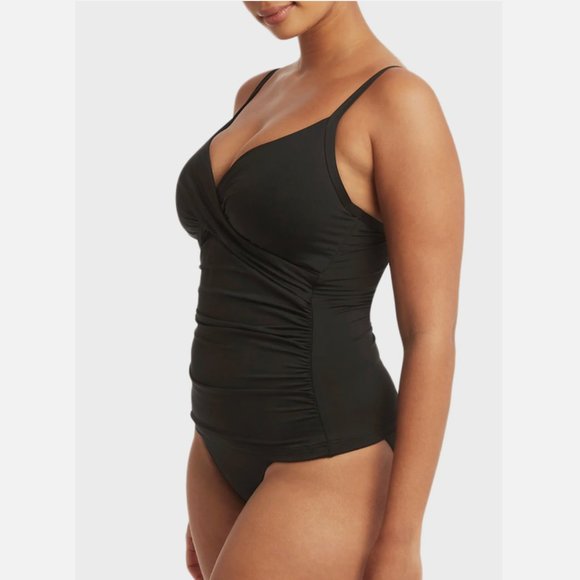 NEW $115 Sea Level [ 16 DD/E Cup ]‎ Twist front Tankini Top in Black - Picture 12 of 12
